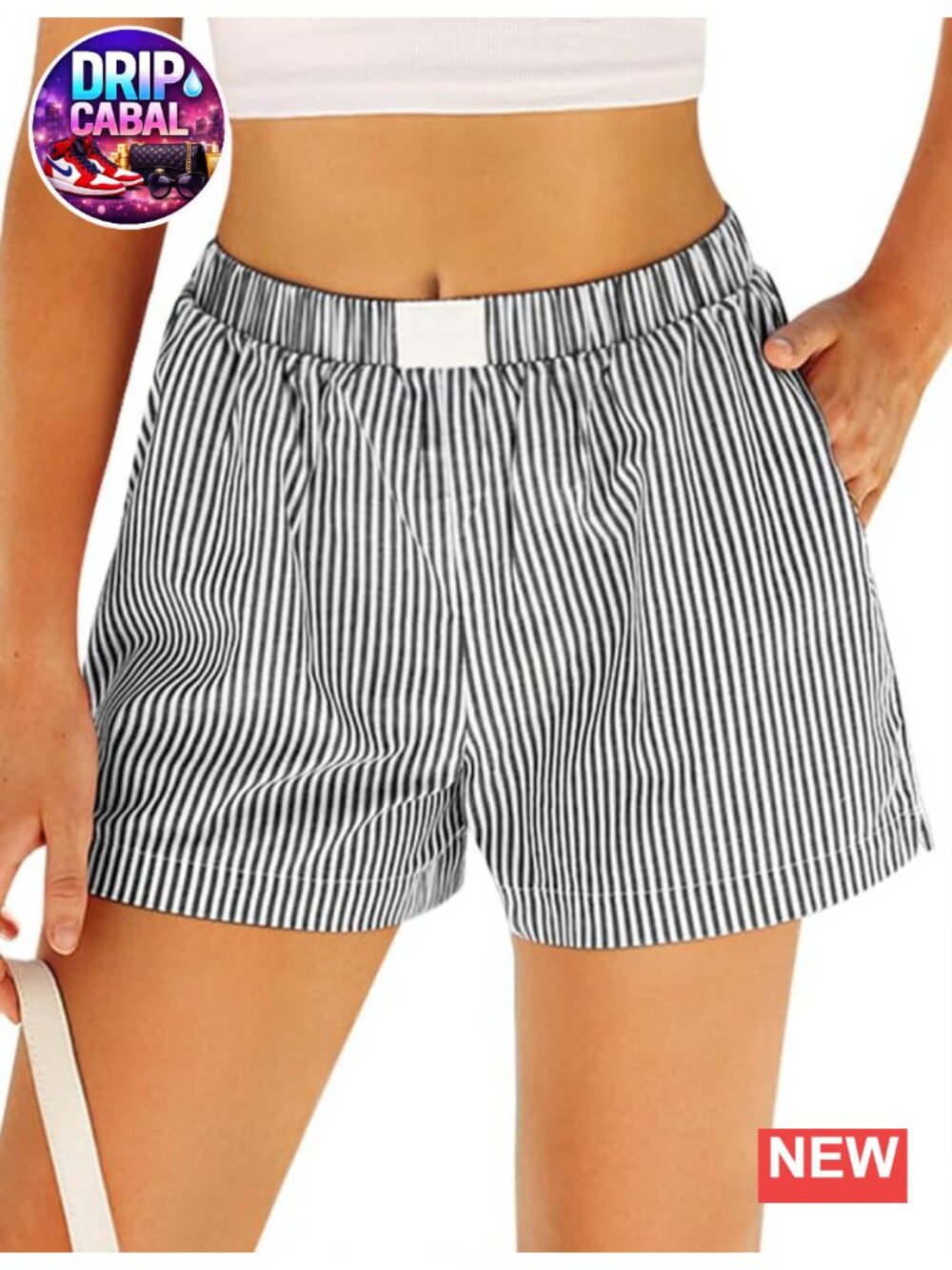 Women's Cotton Boxer Pajama Shorts with Pockets, Elastic Waist